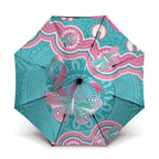 Hereditary And Gynecologic Cancer Awareness Umbrella Teal Pink Ribbon Aboriginal Art - Aussie Hoodie