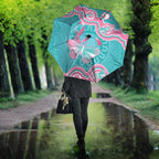 Hereditary And Gynecologic Cancer Awareness Umbrella Teal Pink Ribbon Aboriginal Art - Aussie Hoodie