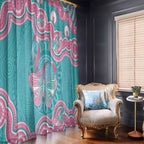 Hereditary And Gynecologic Cancer Awareness Window Curtain Teal Pink Ribbon Aboriginal Art - Aussie Hoodie