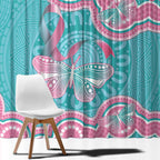 Hereditary And Gynecologic Cancer Awareness Window Curtain Teal Pink Ribbon Aboriginal Art - Aussie Hoodie