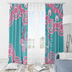 Hereditary And Gynecologic Cancer Awareness Window Curtain Teal Pink Ribbon Aboriginal Art - Aussie Hoodie