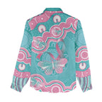 Hereditary And Gynecologic Cancer Awareness Women Casual Shirt Teal Pink Ribbon Aboriginal Art - Aussie Hoodie
