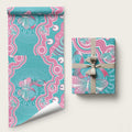 Hereditary And Gynecologic Cancer Awareness Wrapping Paper Teal Pink Ribbon Aboriginal Art - Aussie Hoodie