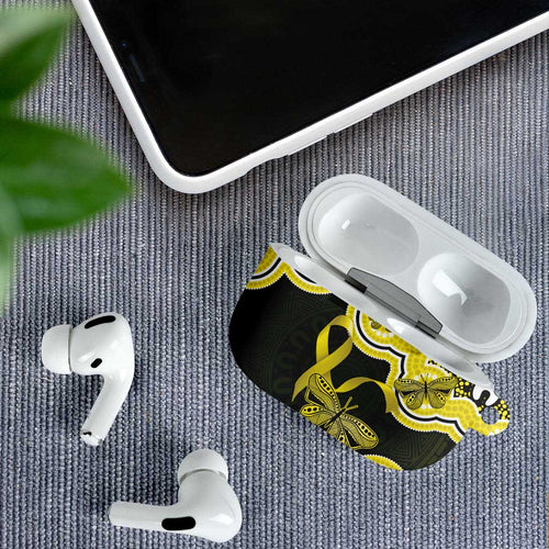 Yellow Ribbon Sarcoma Awareness Month AirPods Case Aboriginal Art - Aussie Hoodie