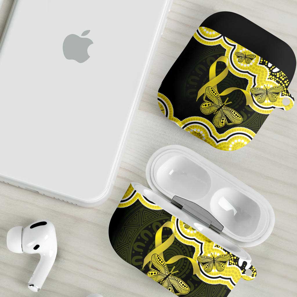 Yellow Ribbon Sarcoma Awareness Month AirPods Case Aboriginal Art - Aussie Hoodie