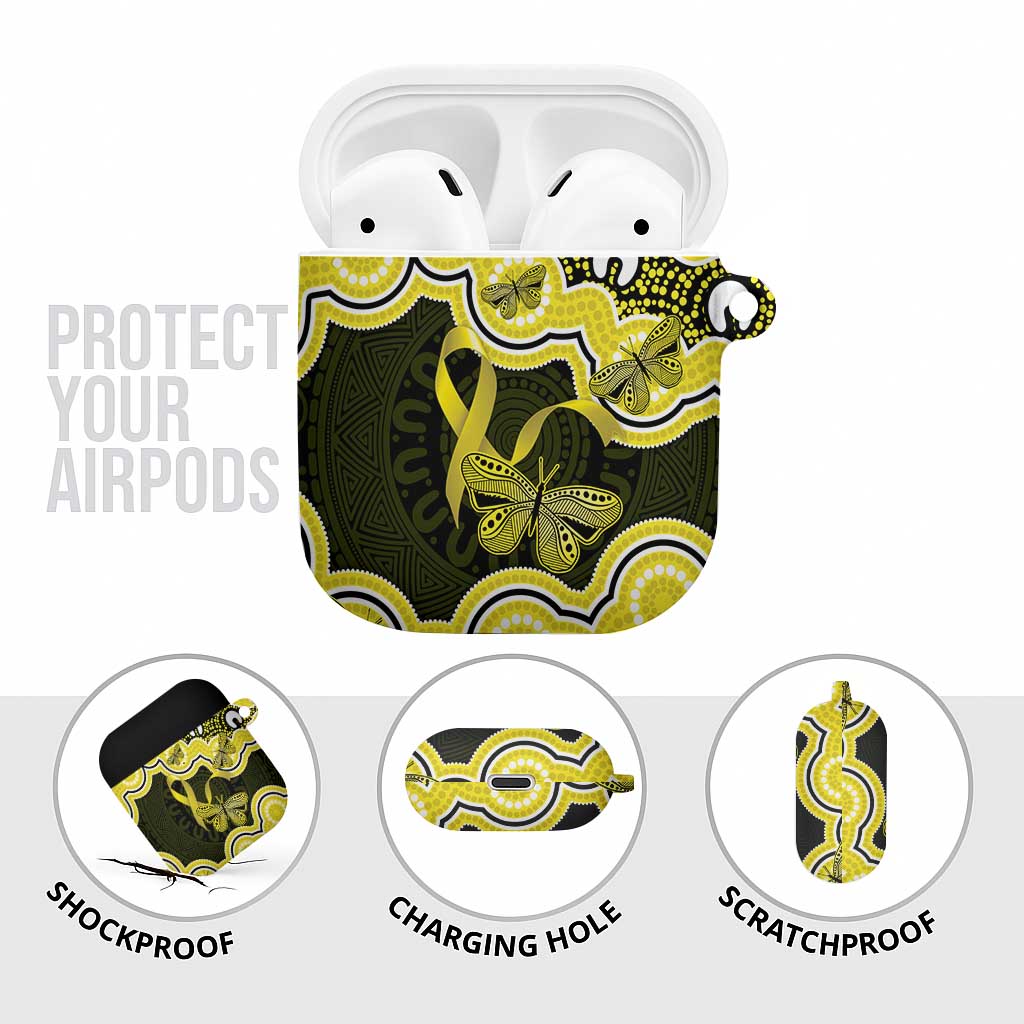 Yellow Ribbon Sarcoma Awareness Month AirPods Case Aboriginal Art - Aussie Hoodie