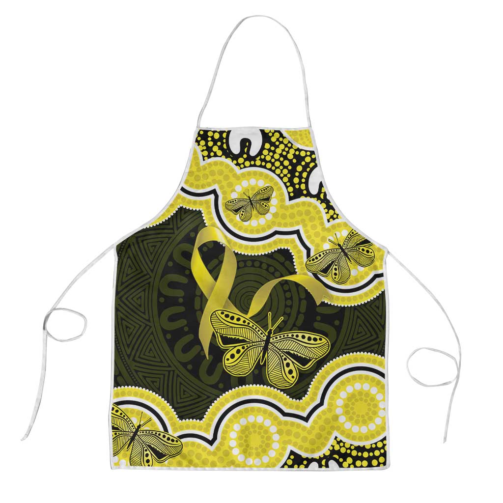 Yellow Ribbon Sarcoma Awareness Month Apron Aboriginal Art - Aussie Hoodie