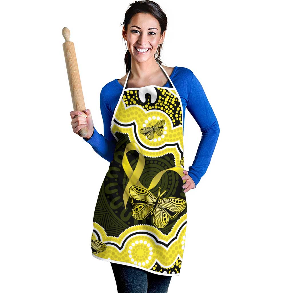 Yellow Ribbon Sarcoma Awareness Month Apron Aboriginal Art - Aussie Hoodie