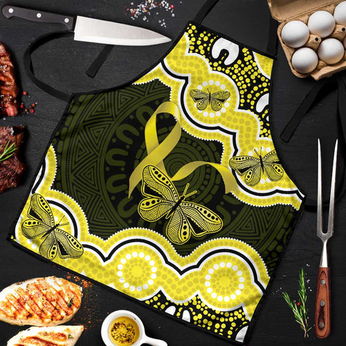 Yellow Ribbon Sarcoma Awareness Month Apron Aboriginal Art - Aussie Hoodie