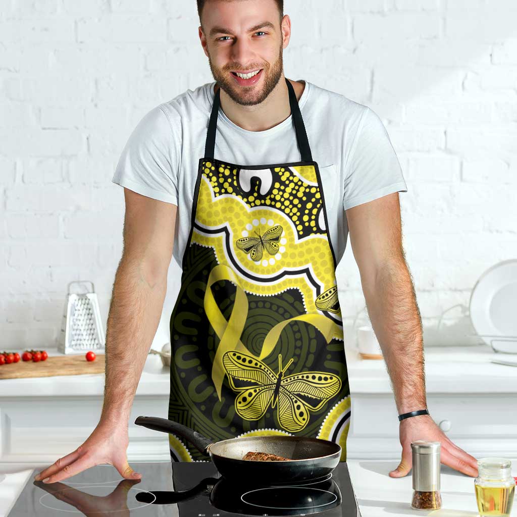 Yellow Ribbon Sarcoma Awareness Month Apron Aboriginal Art - Aussie Hoodie
