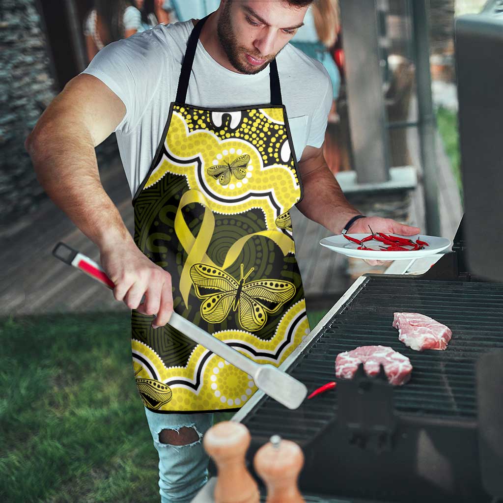 Yellow Ribbon Sarcoma Awareness Month Apron Aboriginal Art - Aussie Hoodie