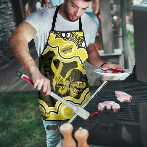Yellow Ribbon Sarcoma Awareness Month Apron Aboriginal Art - Aussie Hoodie