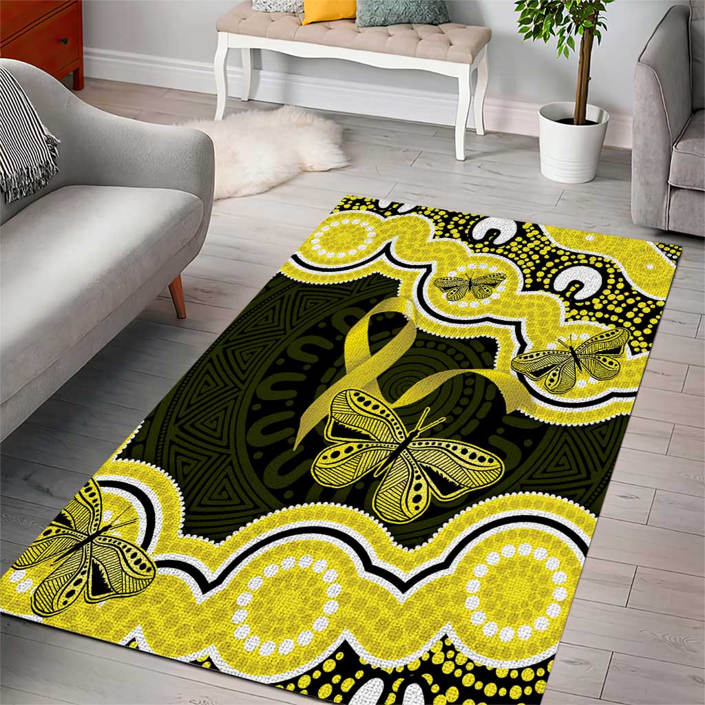 Yellow Ribbon Sarcoma Awareness Month Area Rug Aboriginal Art - Aussie Hoodie