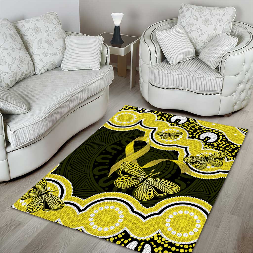 Yellow Ribbon Sarcoma Awareness Month Area Rug Aboriginal Art - Aussie Hoodie
