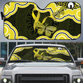 Yellow Ribbon Sarcoma Awareness Month Auto Sun Shade Aboriginal Art - Aussie Hoodie