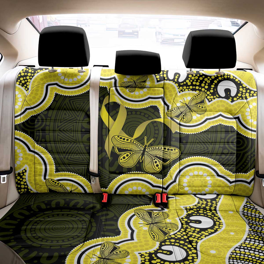 Yellow Ribbon Sarcoma Awareness Month Back Car Seat Cover Aboriginal Art - Aussie Hoodie