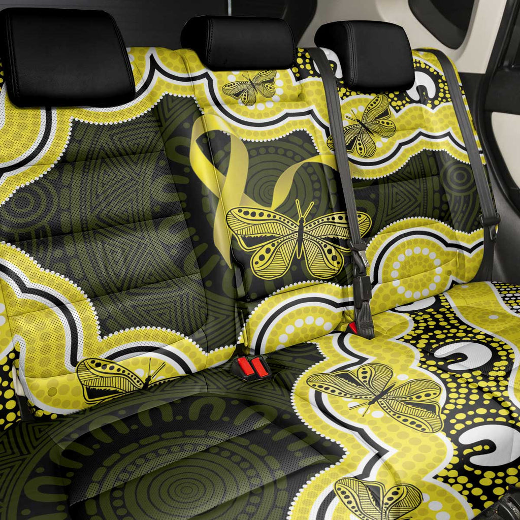 Yellow Ribbon Sarcoma Awareness Month Back Car Seat Cover Aboriginal Art - Aussie Hoodie