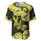Yellow Ribbon Sarcoma Awareness Month Baseball Jersey Aboriginal Art - Aussie Hoodie