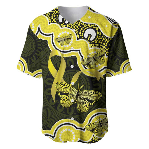 Yellow Ribbon Sarcoma Awareness Month Baseball Jersey Aboriginal Art - Aussie Hoodie