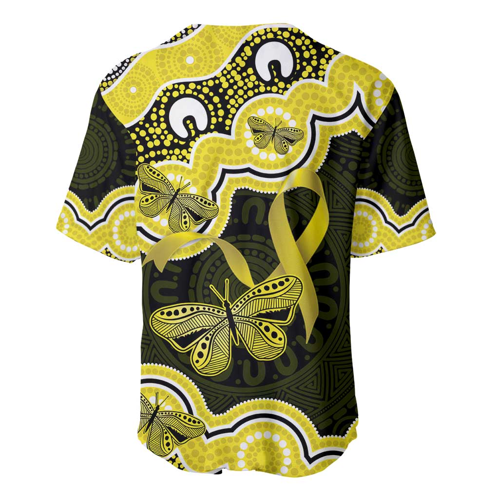 Yellow Ribbon Sarcoma Awareness Month Baseball Jersey Aboriginal Art - Aussie Hoodie