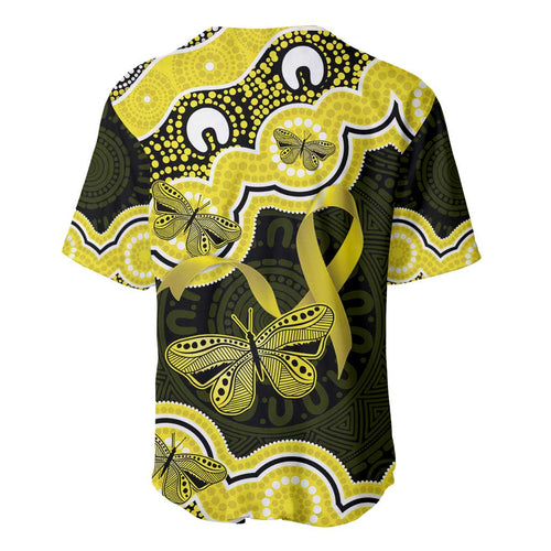 Yellow Ribbon Sarcoma Awareness Month Baseball Jersey Aboriginal Art - Aussie Hoodie