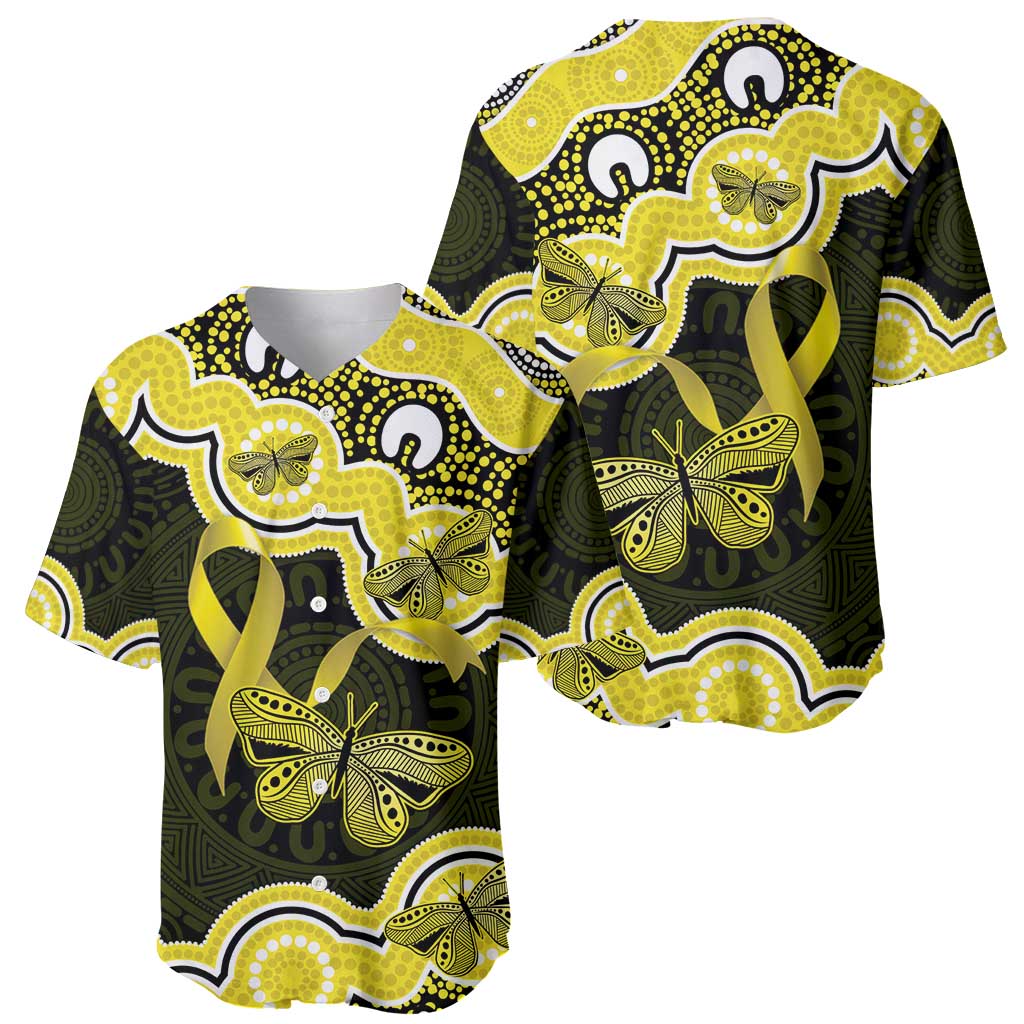 Yellow Ribbon Sarcoma Awareness Month Baseball Jersey Aboriginal Art - Aussie Hoodie
