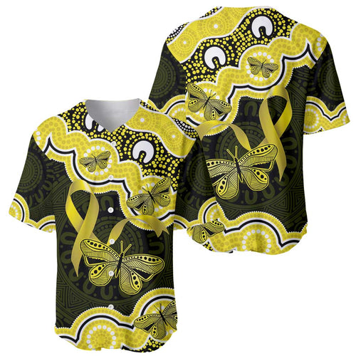 Yellow Ribbon Sarcoma Awareness Month Baseball Jersey Aboriginal Art - Aussie Hoodie