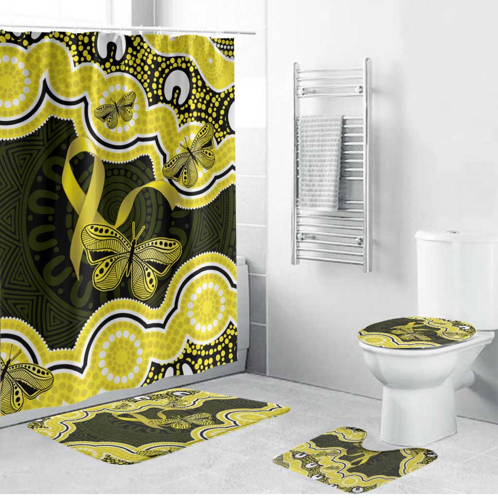 Yellow Ribbon Sarcoma Awareness Month Bathroom Set Aboriginal Art - Aussie Hoodie