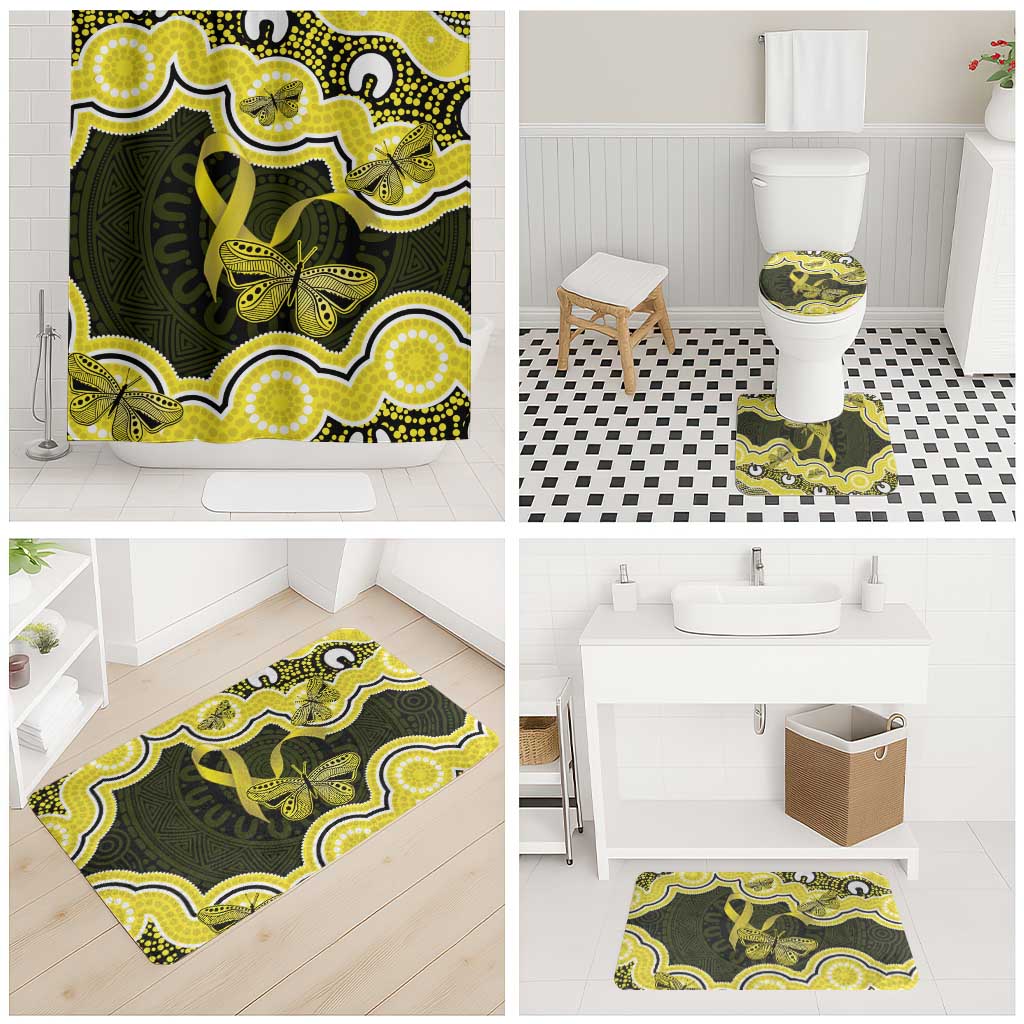 Yellow Ribbon Sarcoma Awareness Month Bathroom Set Aboriginal Art - Aussie Hoodie