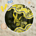 Yellow Ribbon Sarcoma Awareness Month Beach Blanket Aboriginal Art - Aussie Hoodie