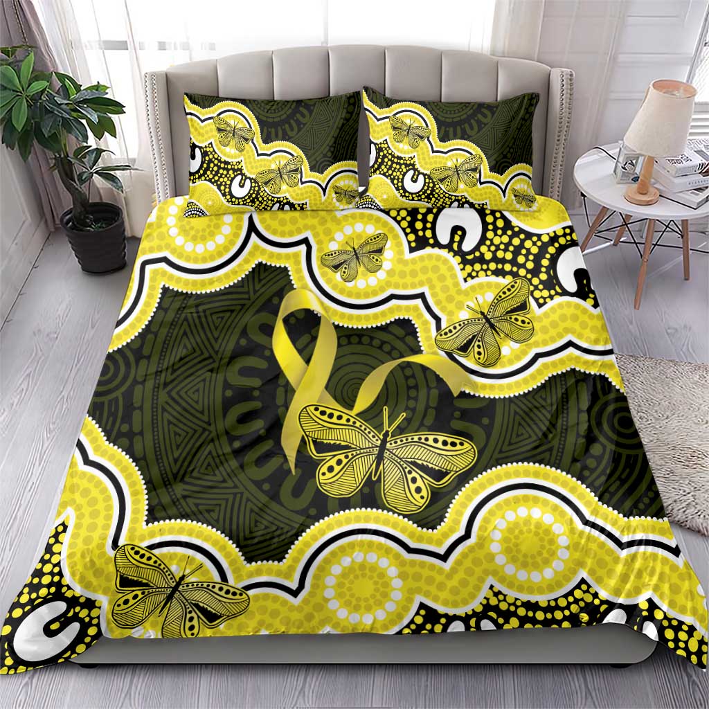 Yellow Ribbon Sarcoma Awareness Month Bedding Set Aboriginal Art - Aussie Hoodie