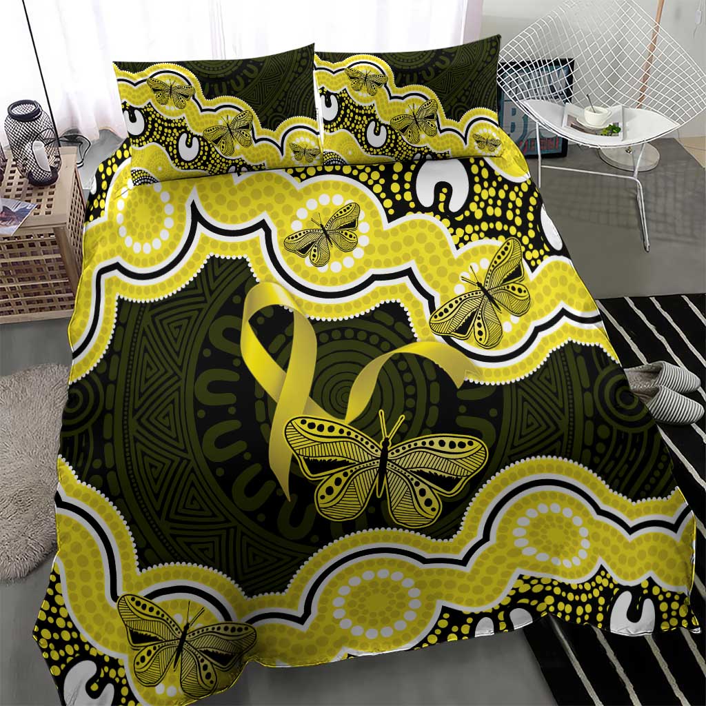 Yellow Ribbon Sarcoma Awareness Month Bedding Set Aboriginal Art - Aussie Hoodie