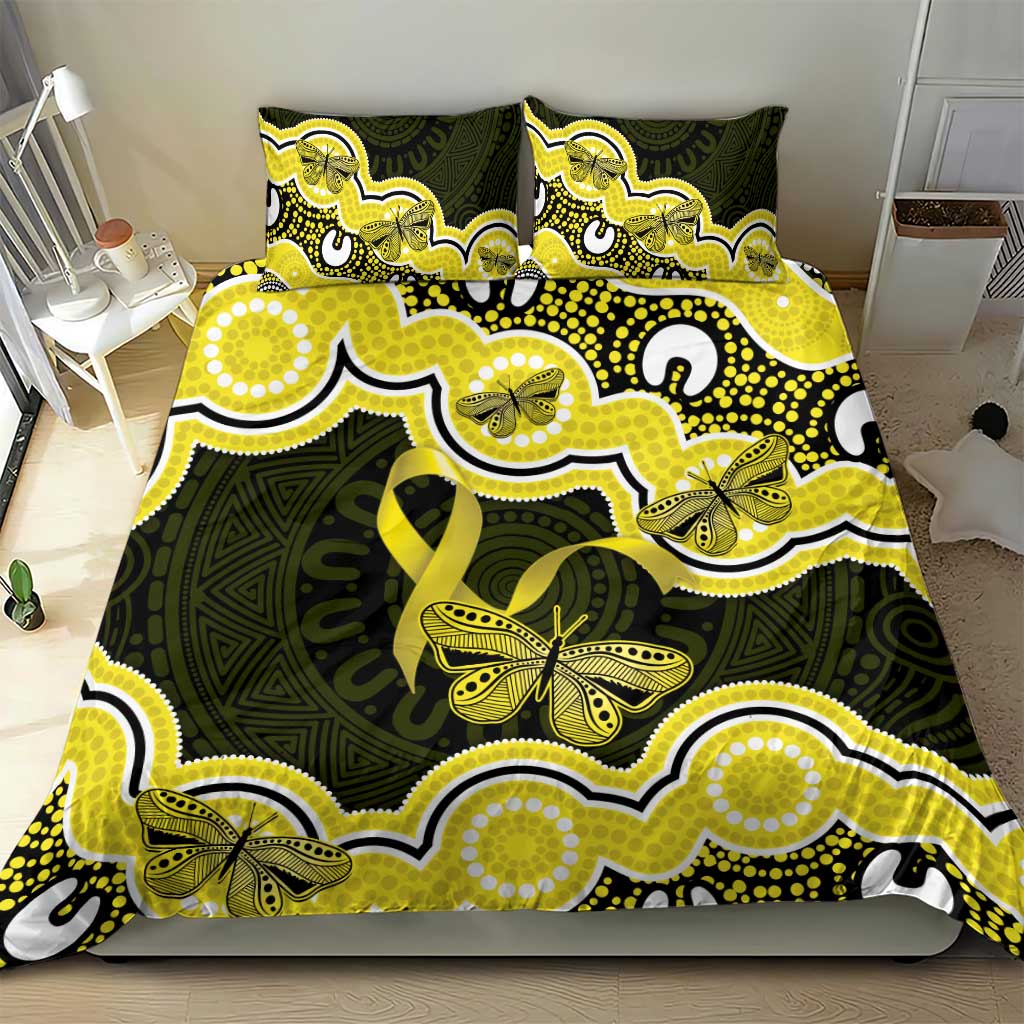 Yellow Ribbon Sarcoma Awareness Month Bedding Set Aboriginal Art - Aussie Hoodie