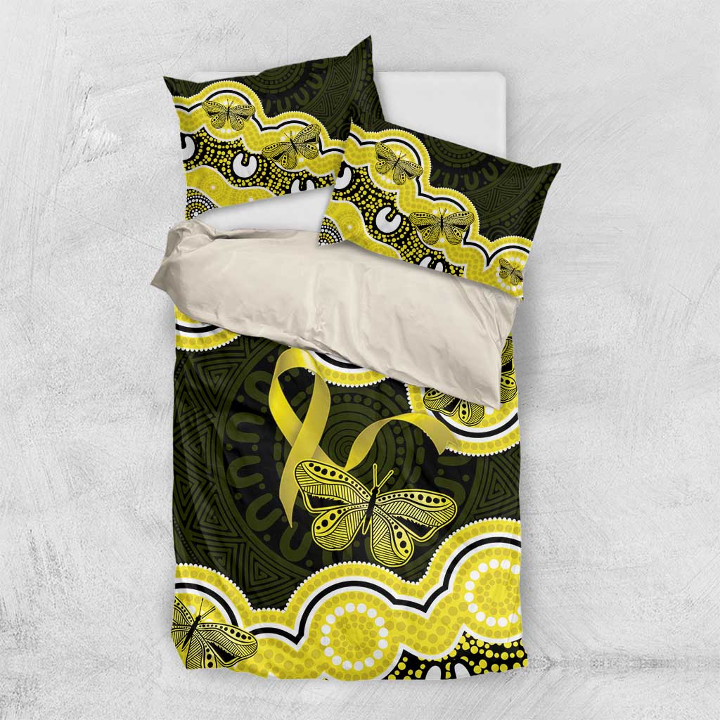 Yellow Ribbon Sarcoma Awareness Month Bedding Set Aboriginal Art - Aussie Hoodie