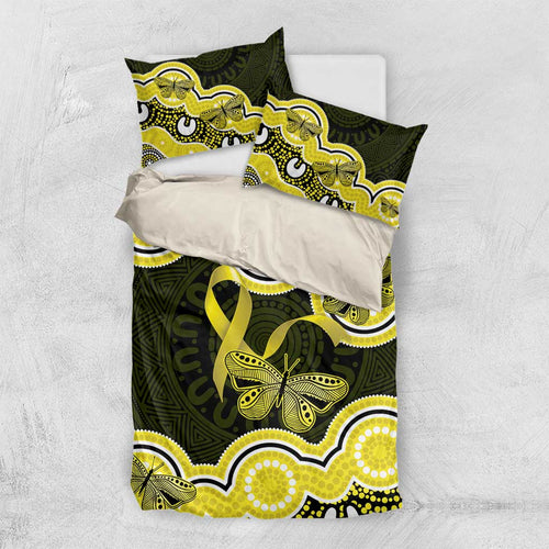 Yellow Ribbon Sarcoma Awareness Month Bedding Set Aboriginal Art - Aussie Hoodie