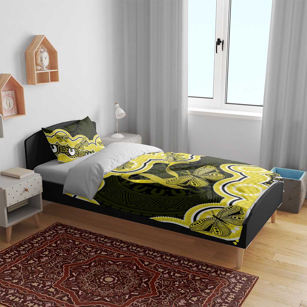 Yellow Ribbon Sarcoma Awareness Month Bedding Set Aboriginal Art - Aussie Hoodie