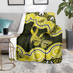 Yellow Ribbon Sarcoma Awareness Month Blanket Aboriginal Art - Aussie Hoodie