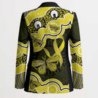 Yellow Ribbon Sarcoma Awareness Month Blazer Aboriginal Art - Aussie Hoodie