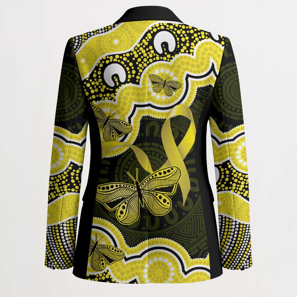 Yellow Ribbon Sarcoma Awareness Month Blazer Aboriginal Art - Aussie Hoodie