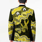 Yellow Ribbon Sarcoma Awareness Month Blazer Aboriginal Art - Aussie Hoodie
