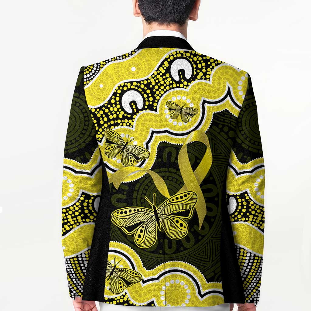 Yellow Ribbon Sarcoma Awareness Month Blazer Aboriginal Art - Aussie Hoodie