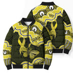 Yellow Ribbon Sarcoma Awareness Month Bomber Puffer Jacket Aboriginal Art - Aussie Hoodie