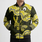 Yellow Ribbon Sarcoma Awareness Month Bomber Puffer Jacket Aboriginal Art - Aussie Hoodie