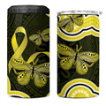 Yellow Ribbon Sarcoma Awareness Month 4 in 1 Can Cooler Tumbler Aboriginal Art - Aussie Hoodie