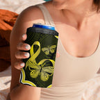Yellow Ribbon Sarcoma Awareness Month 4 in 1 Can Cooler Tumbler Aboriginal Art - Aussie Hoodie