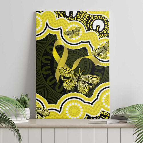 Yellow Ribbon Sarcoma Awareness Month Canvas Wall Art Aboriginal Art - Aussie Hoodie