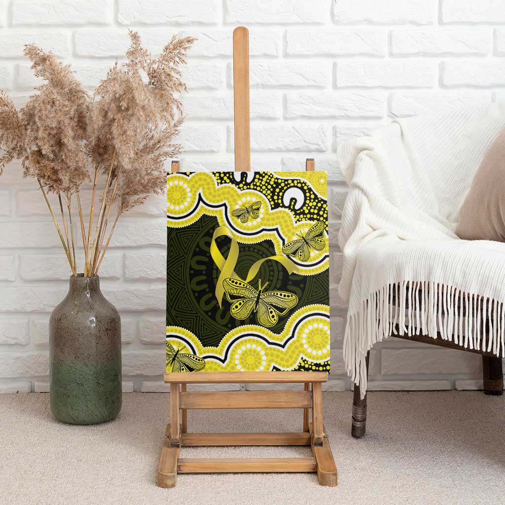 Yellow Ribbon Sarcoma Awareness Month Canvas Wall Art Aboriginal Art - Aussie Hoodie