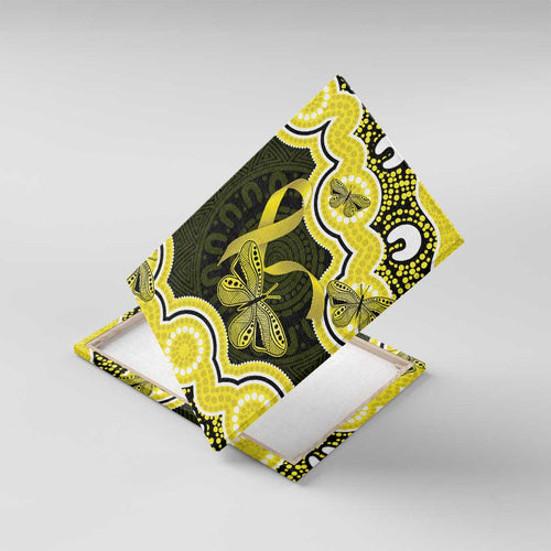 Yellow Ribbon Sarcoma Awareness Month Canvas Wall Art Aboriginal Art - Aussie Hoodie