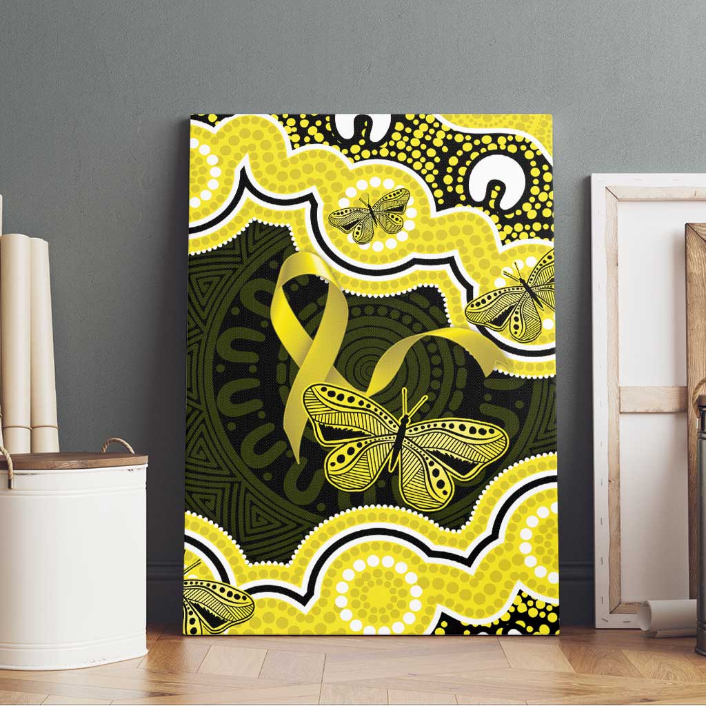 Yellow Ribbon Sarcoma Awareness Month Canvas Wall Art Aboriginal Art - Aussie Hoodie