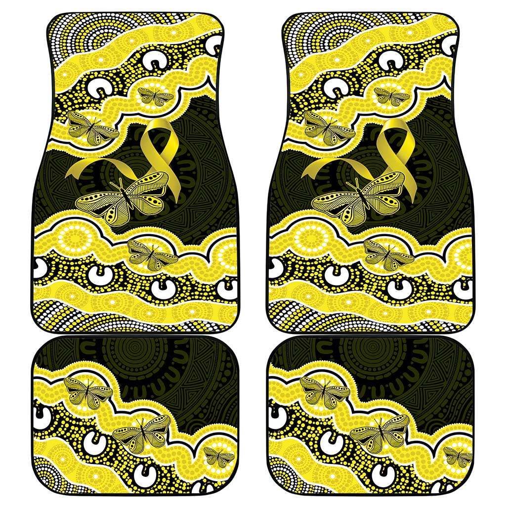 Yellow Ribbon Sarcoma Awareness Month Car Mats Aboriginal Art - Aussie Hoodie